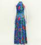 Hula Long Red Ginger Dress with Velvet / Luxury Collection / Blue / J2713bl