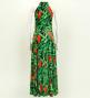 Hula Long Red Ginger Dress with Velvet / Luxury Collection / Green / J2713gr