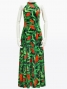 Hula Long Red Ginger Dress with Velvet / Luxury Collection / Green / J2713gr