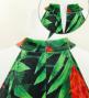 Hula Long Red Ginger Dress with Velvet / Luxury Collection / Green / J2713gr