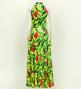 Hula Long Red Ginger Dress with Velvet / Luxury Collection / Green Yellow / J2713grye