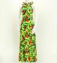 Hula Long Red Ginger Dress with Velvet / Luxury Collection / Green Yellow / J2713grye
