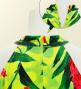 Hula Long Red Ginger Dress with Velvet / Luxury Collection / Green Yellow / J2713grye