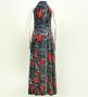 Hula Long Red Ginger Dress with Velvet / Luxury Collection / Gray / J2713gy