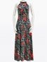 Hula Long Red Ginger Dress with Velvet / Luxury Collection / Gray / J2713gy