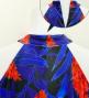 Hula Long Red Ginger Dress with Velvet / Luxury Collection / Navy / J2713nv