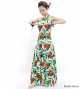 Hula Long Red Ginger Dress with Velvet / Luxury Collection / White / J2713wh