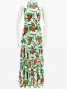 Hula Long Red Ginger Dress with Velvet / Luxury Collection / White / J2713wh