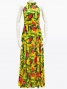 Hula Long Red Ginger Dress with Velvet / Luxury Collection / Yellow / J2713ye