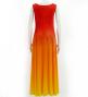 Hula Long Dress with Velvet / Luxury Collection / Dark Orange & Yellow / J2714dorye