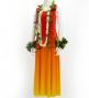 Hula Long Dress with Velvet / Luxury Collection / Dark Orange & Yellow / J2714dorye