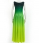 Hula Long Dress with Velvet / Luxury Collection / Green & Yellow / J2714grye