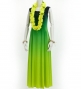 Hula Long Dress with Velvet / Luxury Collection / Green & Yellow / J2714grye