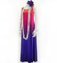 Hula Long Dress with Velvet / Luxury Collection / Orange & Purple / J2714orpu