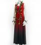 Hula Long Dress with Velvet / Luxury Collection / Red & Black / J2714rdbk