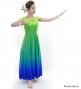 Hula Long Dress with Velvet / Luxury Collection / Yellow Green & Blue / J2714yegrbl