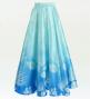 Hula Long circular skirt with Lehua/ Luxury Collection / Blue / J2716bl