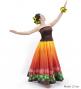 Hula Long circular skirt with Lehua/ Luxury Collection / Brown / J2717br