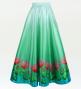 Hula Long circular skirt with Lehua/ Luxury Collection / Light blue / J2717lbl
