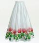 Hula Long circular skirt with Lehua/ Luxury Collection / White / J2717wh