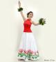 Hula Long circular skirt with Lehua/ Luxury Collection / White / J2717wh