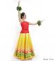Hula Long circular skirt with Lehua/ Luxury Collection / Yellow / J2717ye