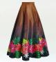 Hula Long circular skirt with Hibiscus & Tiare/ Luxury Collection / Brown / J2718br