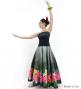 Hula Long circular skirt with Hibiscus & Tiare/ Luxury Collection / Gray / J2718gy