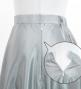 Hula Long circular skirt with Hibiscus & Tiare/ Luxury Collection / Gray / J2718gy