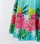 Hula Long circular skirt with Hibiscus & Tiare/ Luxury Collection / Light blue / J2718lbl