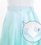 Hula Long circular skirt with Hibiscus & Tiare/ Luxury Collection / Light blue / J2718lbl
