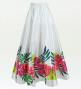 Hula Long circular skirt with Hibiscus & Tiare/ Luxury Collection / White / J2718wh