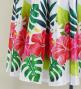 Hula Long circular skirt with Hibiscus & Tiare/ Luxury Collection / White / J2718wh