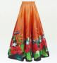 Hula Long circular skirt with Hibiscus &  Strelitzia/ Luxury Collection / Brown / J2719br