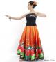 Hula Long circular skirt with Hibiscus &  Strelitzia/ Luxury Collection / Brown / J2719br