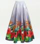 Hula Long circular skirt with Hibiscus &  Strelitzia/ Luxury Collection / Gray / J2719gy