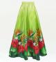 Hula Long circular skirt with Hibiscus &  Strelitzia/ Luxury Collection / Khaki / J2719ka