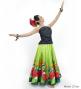 Hula Long circular skirt with Hibiscus &  Strelitzia/ Luxury Collection / Khaki / J2719ka