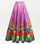 Hula Long circular skirt with Hibiscus &  Strelitzia/ Luxury Collection / Purple / J2719pu