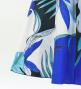 Hula One Shoulder Dress with Modern Leaf/ Luxury Collection / Blue / J2754bl