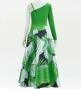 Hula One Shoulder Dress with Modern Leaf/ Luxury Collection / Green / J2754gr