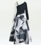 Hula One Shoulder Dress with Modern Leaf/ Luxury Collection / Gray / J2754gy