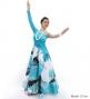Hula One Shoulder Dress with Modern Leaf/ Luxury Collection / Light Blue / J2754lbl