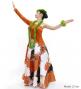 Hula One Shoulder Dress with Modern Leaf/ Luxury Collection / Orange / J2754or