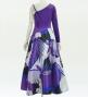 Hula One Shoulder Dress with Modern Leaf/ Luxury Collection / Purple / J2754pu