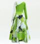 Hula One Shoulder Dress with Modern Leaf/ Luxury Collection / Yellow Green / J2754yegr