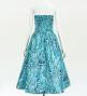 Hula Midi Dress with Kahiko&Moana Print / Luxury Collection / Turquoise Blue / J2755tbl