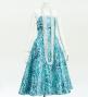 Hula Midi Dress with Kahiko&Moana Print / Luxury Collection / Turquoise Blue / J2755tbl