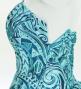 Hula Midi Dress with Kahiko&Moana Print / Luxury Collection / Turquoise Blue / J2755tbl