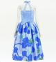 Hula Midi Halterneck Dress with Loke Lani Print / Luxury Collection / Blue / J2759bl